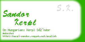 sandor kerpl business card